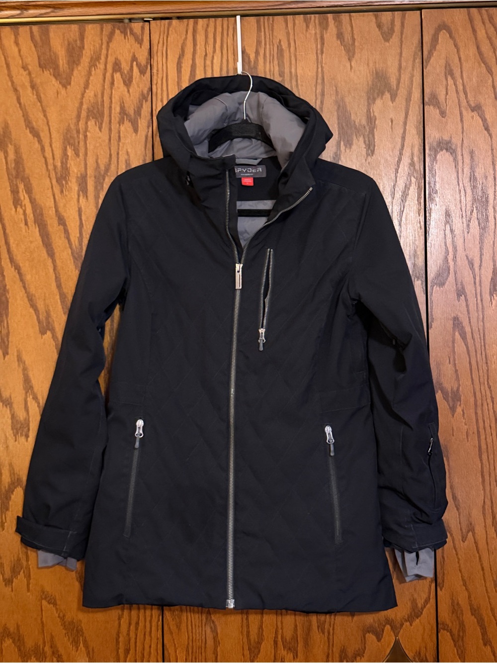 Spyder Black Quilted Insulated Hooded Ski Jacket Women's Small 38205050